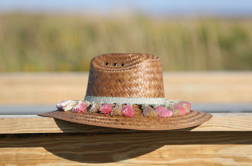 Pink and Green Tassels